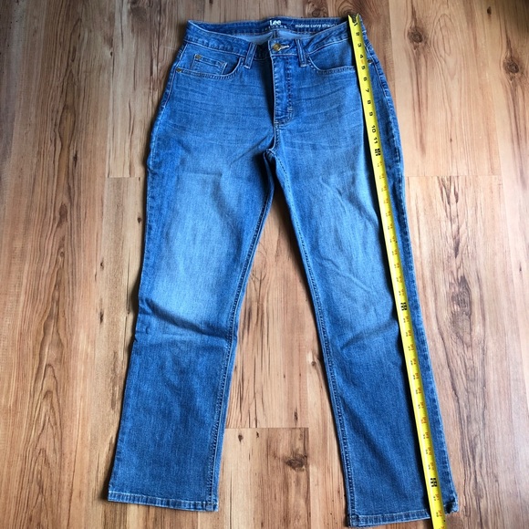 LEE Jeans Denim Midrise Curvy Straight Blue Size 8P Women’s - Picture 6 of 14
